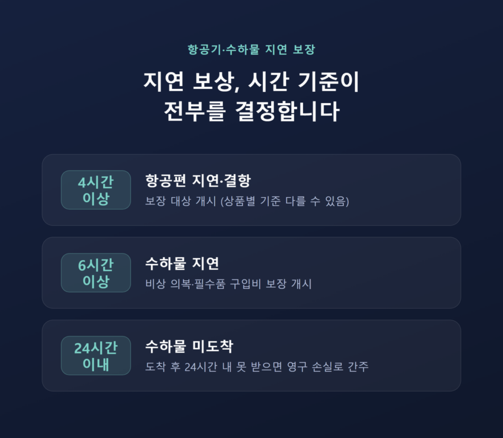 여행자보험 보장범위 총정리|의료비·휴대품·배상책임부터 면책조항까지 어디까지 보상될까 5 비행기가 늦어졌다고 다 보상되는 게 아닙니다