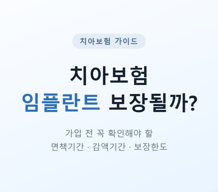 치아보험 임플란트 보장될까?