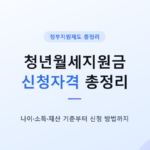 청년월세지원금 신청자격