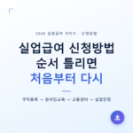 2026년 실업급여 신청방법 — 순서 틀리면 처음부터 다시