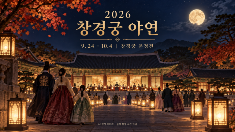2026 창경궁 야연 하반기를 위한 AI 생성 썸네일 이미지 · 실제 현장 사진 아님