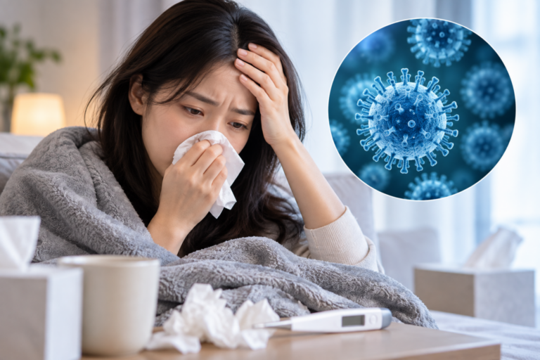 A형 독감 감기와 바이러스의 하루