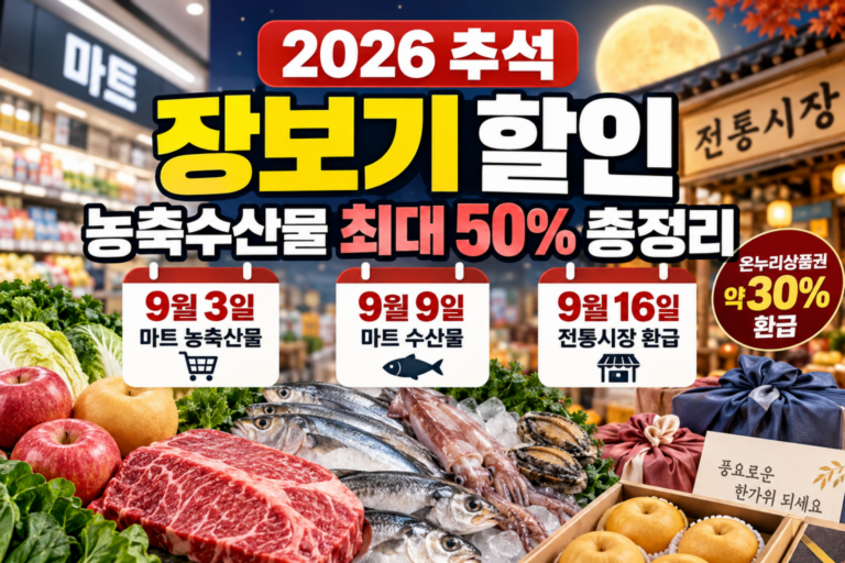 2026 추석 장보기 할인 총정리