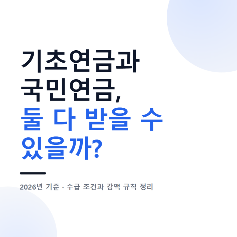 국민연금과 기초연금 동시 수급 조건을 2026년 기준으로 안내하는 대표 이미지